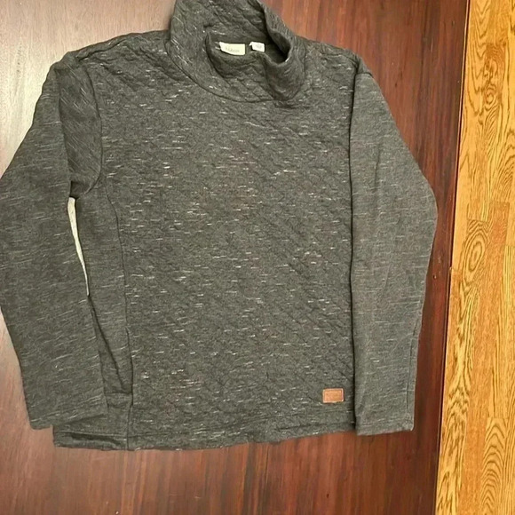 L.L. Bean gray cowl neck quilted pullover size MP - Picture 1 of 7